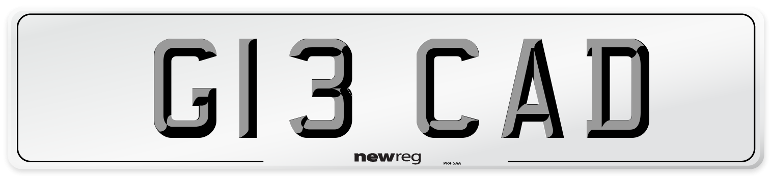 G13 CAD Number Plate from New Reg